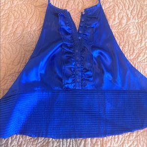 Satin halter with extended ties in back